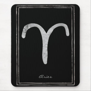 Mousepad Símbolo de astrologia estilizada de prata martelad