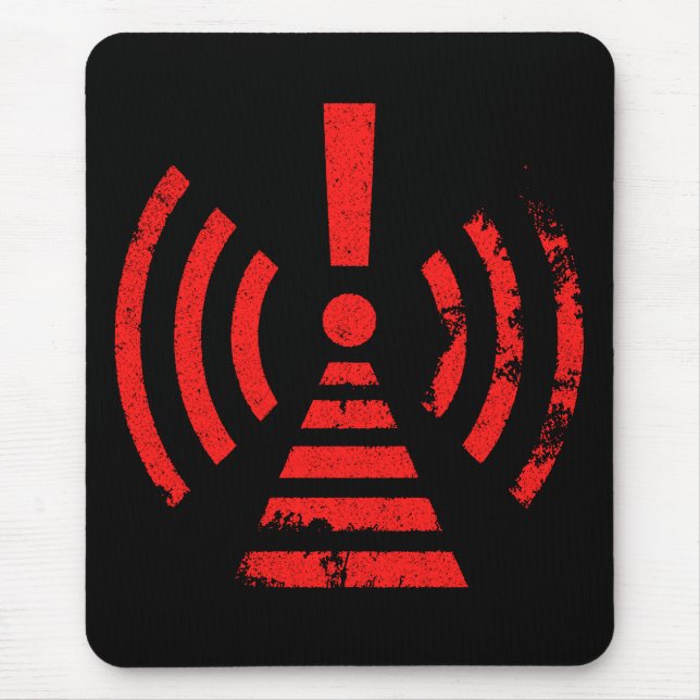 Mousepad Símbolo de Aviso de Manter Energia Retro (Frente)