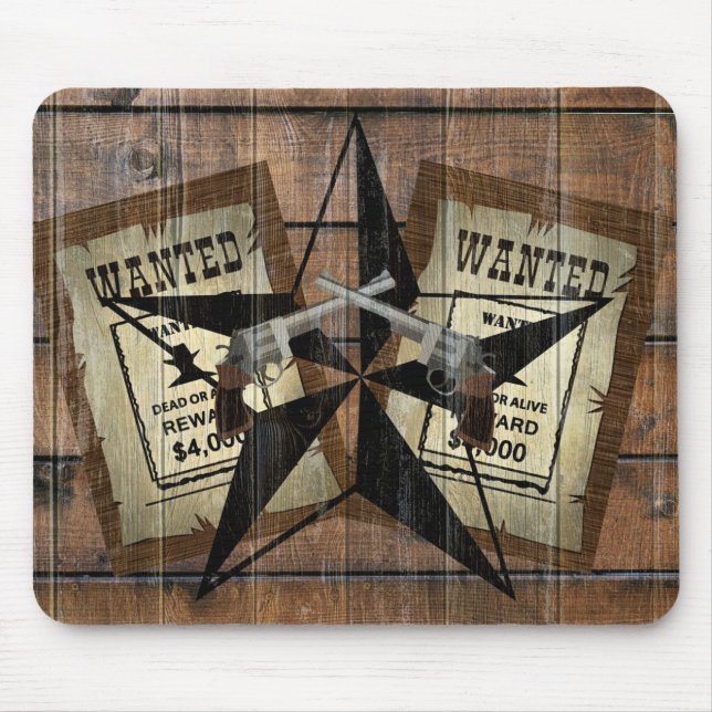 Mousepad Símbolo de dois pistolas ocidentais russo do Texas (Frente)