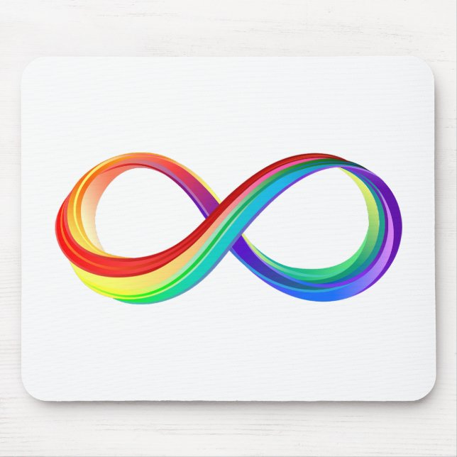 Mousepad Símbolo de Infinito Arco-íris em Camadas (Frente)