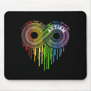 Mousepad Símbolo de Infinito do Arco-Íris do Autismo Consci