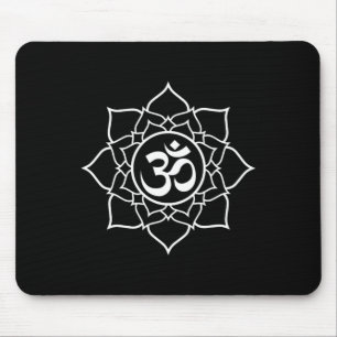 Mousepad Símbolo de Ohm Om Lótus Yoga Meditação para Inicia