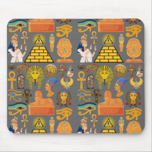 Mousepad Símbolo de Padrão Antigo Egípcio Hieróglifo