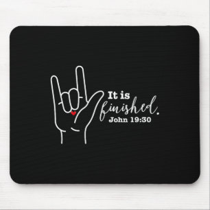 Mousepad Símbolo de Páscoa de fé cristã surda Idioma de asl