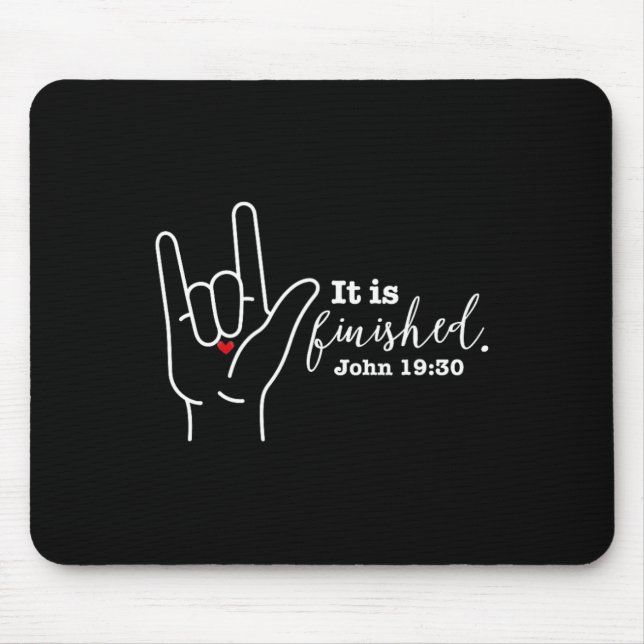 Mousepad Símbolo de Páscoa de fé cristã surda Idioma de asl (Frente)