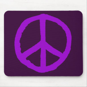 Mousepad Símbolo de paz áspero - máscaras do roxo