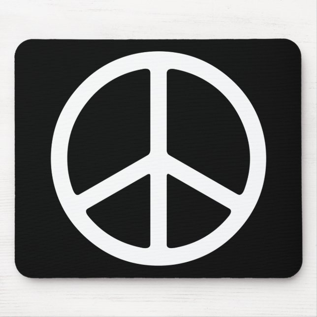 Mousepad Símbolo de paz branco magro (Frente)