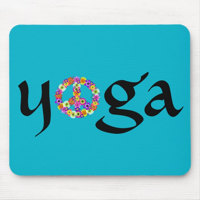 Mousepad Símbolo de Paz de Yoga Floral (Frente)