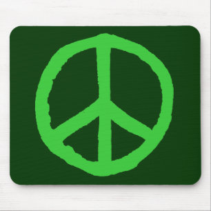Mousepad Símbolo de paz duro - tons de verde