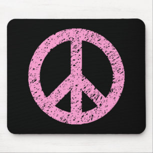 Mousepad Símbolo de Paz Estendido - Rosa em Preto