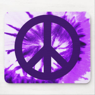Mousepad Símbolo de paz tingido em nó roxo