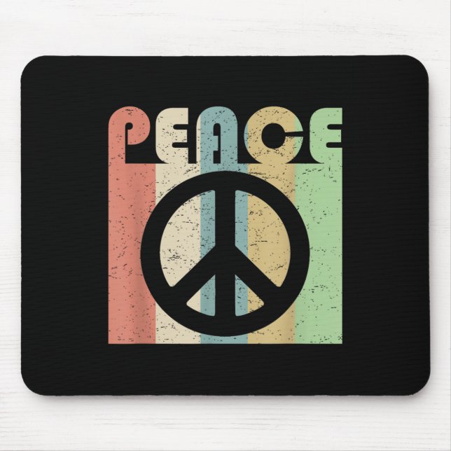 Mousepad Símbolo de Sinal de Paz Inspiração Cotação Retro V (Frente)