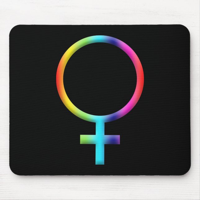 Mousepad Símbolo de Vênus Arco-íris Astrologia Zodíaco Sign (Frente)