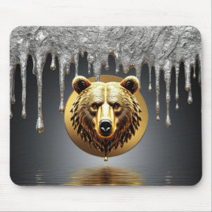 Mousepad Símbolo de Vida Selvagem do Majestoso Urso Dourado