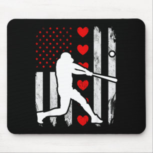 Mousepad Símbolo do beisebol coração bandeira dos EUA coraç