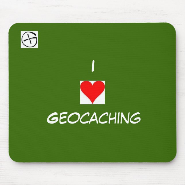 Mousepad símbolo do geo, coração, I, Geocaching (Frente)