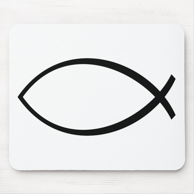 Mousepad Símbolo do Peixe Cristão (Ichthys) (Frente)