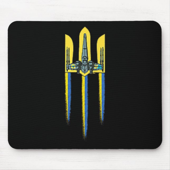 Mousepad Símbolo do Tridente da Ucrânia Tryzub Brasão Logo  (Frente)