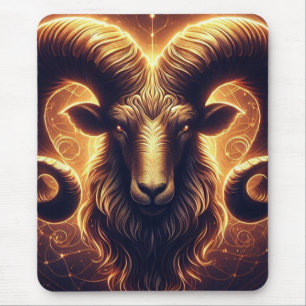Mousepad Símbolo do Zodíaco Áries Dourado
