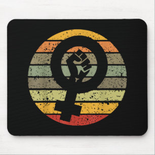 Mousepad Símbolo Feminismo Design Retro Vintage 70s 80s 90s