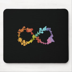 Mousepad Símbolo Infinito de Neurodiversidade Floral Autism