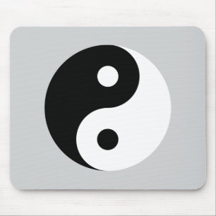 Mousepad Símbolo liso de Yin Yang na luz - cinza