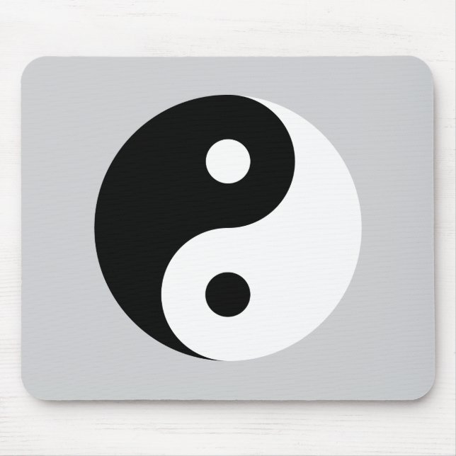 Mousepad Símbolo liso de Yin Yang na luz - cinza (Frente)