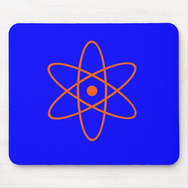 Mousepad Símbolo nuclear azul e alaranjado (Frente)