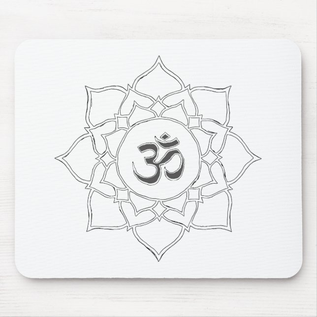 Mousepad Símbolo Om da Flor de Lotus (Frente)