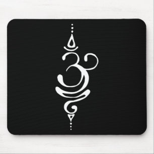 Mousepad Símbolo Om Respirar em Sânscrito Antigo Yoga Budis