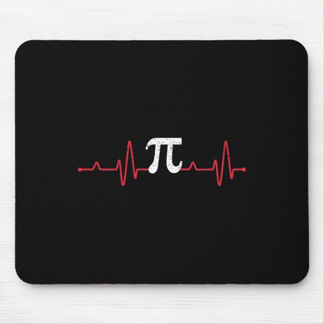 Mousepad Símbolo Pi Day Heartbeat Math Lover Enfermagem Pul (Frente)