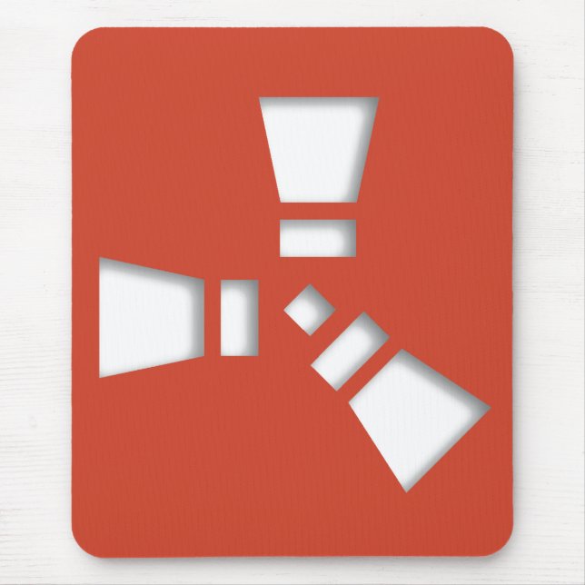 Mousepad Símbolo RUST Vermelho sobre Sombreado Transparente (Frente)