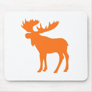 Mousepad Símbolo simples de alce laranja