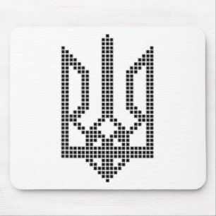 Mousepad Símbolo Tryzub Ucraniano Preto No Coração - Ukrai