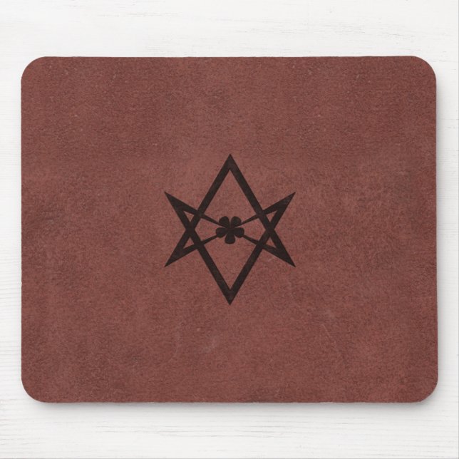 Mousepad Símbolo Unicursal de Thelemic do Hexagram no couro (Frente)