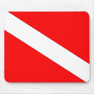Mousepad símbolo vermelho de mergulho diagonal dos mergulh