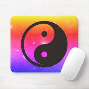 Mousepad Símbolo Yin Yang - design de tatuagem sólida