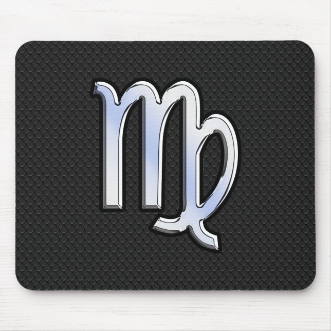Mousepad Símbolo Zodiac Silver Chrome Virgo (Frente)