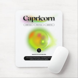 Mousepad Símbolo Zodiano Moderno Capricórnio Citação Elemen