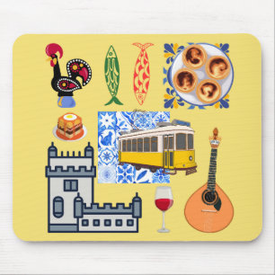 Mousepad Símbolos da cidade de Lisboa