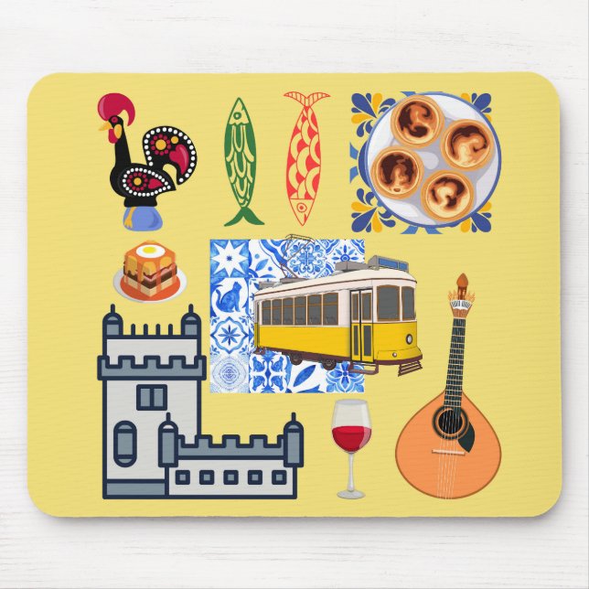 Mousepad Símbolos da cidade de Lisboa (Frente)