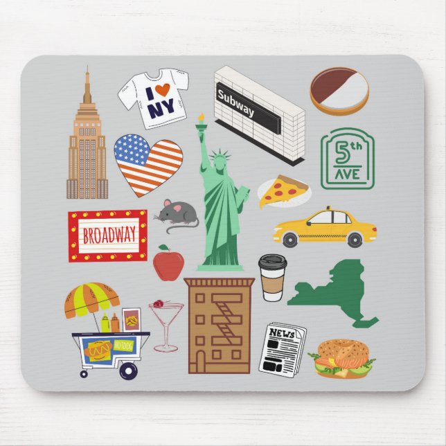 Mousepad Símbolos da Cidade de Nova York (Frente)