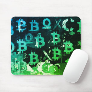 Mousepad Símbolos de Bitcoin (Estilo: Verde Lucro - 15)