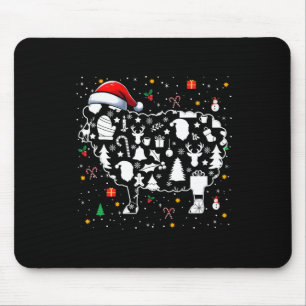Mousepad Símbolos de Natal Papais noeis Ovinos Formas Bonit