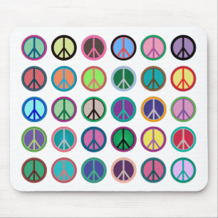 Mousepad Símbolos de paz coloridos