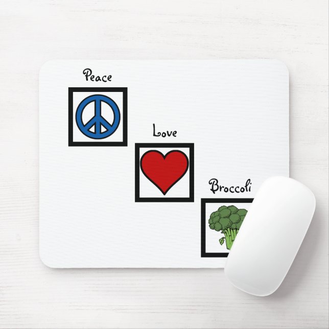 Mousepad Símbolos de paz e brócolis (Com mouse)