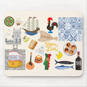 Mousepad Símbolos de Portugal Amantes de Viagens