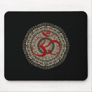 Mousepad Símbolos de Yoga Por Mona Om Yoga Ohm Meditação Hi