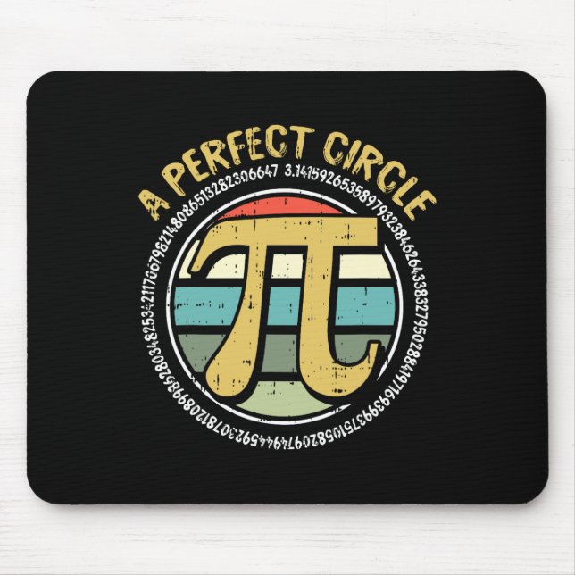 Mousepad Símbolos Matemáticos Retroativos do Círculo Perfei (Frente)
