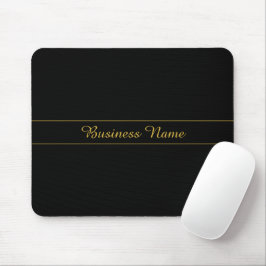 Mousepad Simple Customizable Gold & Black Text Design 